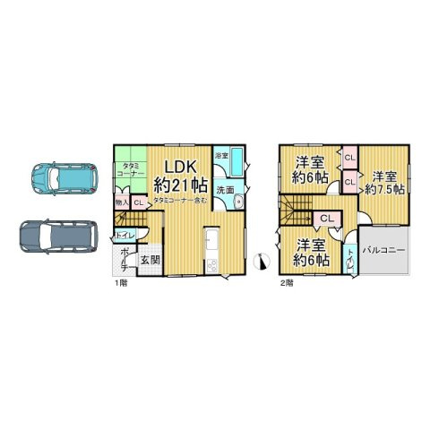 泉佐野市日根野戸建の間取り