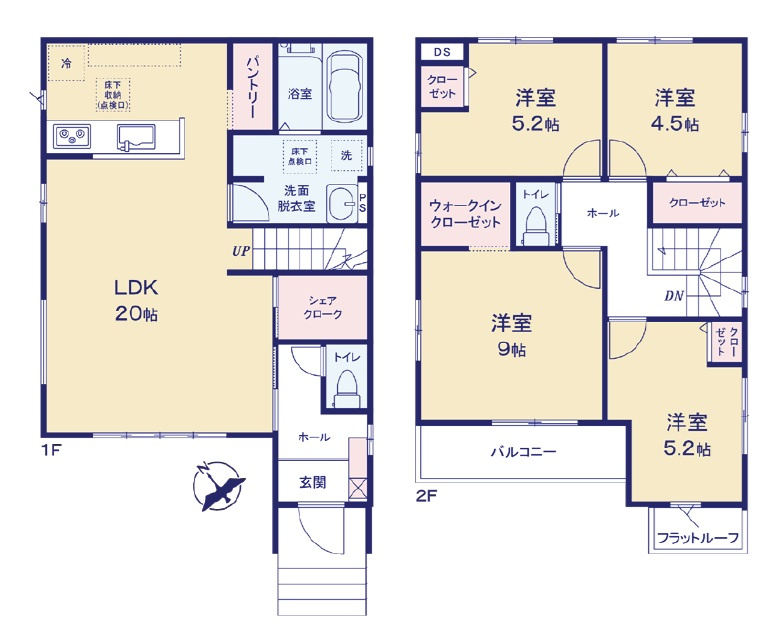 福生市南田園3丁目　新築戸建の間取り|１０３㎡の広々した４LDK住宅です！
