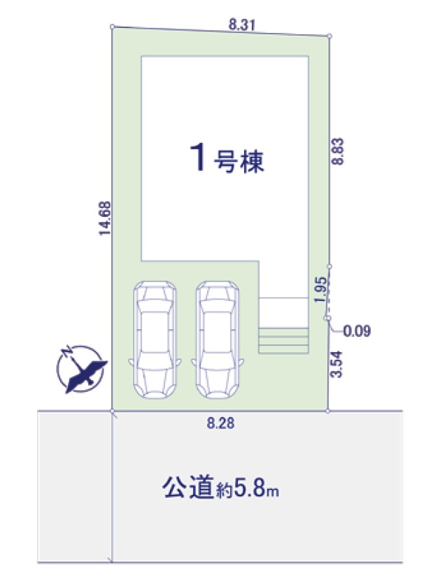 福生市南田園3丁目　新築戸建の区画図|南道路に面した日当たりの良いお家です！