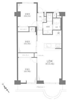 【間取り】 | 浦和白幡東高層住宅１号棟