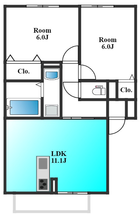 前橋市江田町のアパートの間取り