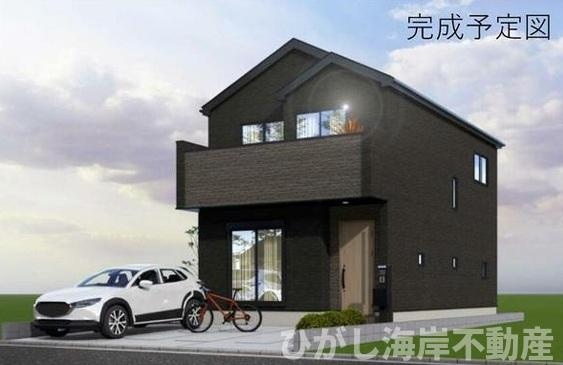 平塚市御殿３丁目　新築戸建の外観パース|イメージパスですので実際のものと多少異なります。