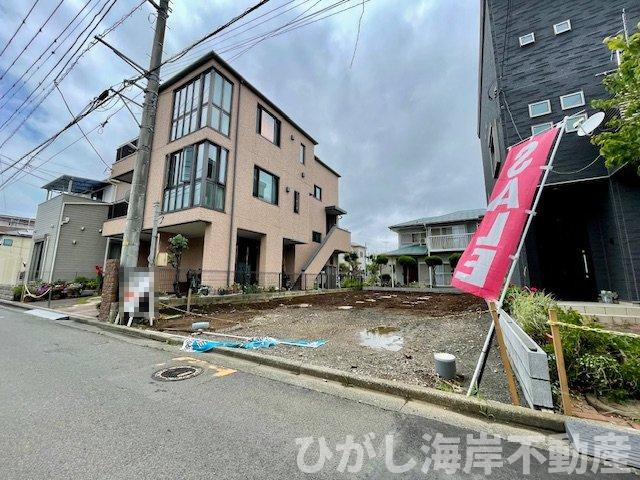 平塚市御殿３丁目　新築戸建の前面道路含む現地写真|6月15日撮影　建築前　現地外観