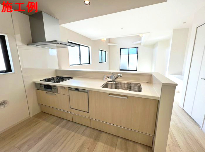 藤沢市鵠沼花沢町新築戸建て　2期1号棟のキッチン|キッチン施工例