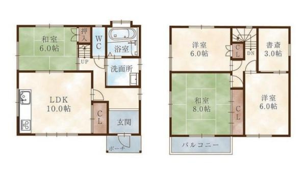 紀の川市深田　中古戸建の間取り