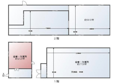 貝塚市三ケ山　貸倉庫の間取り