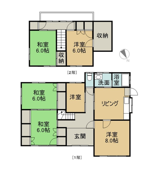 【間取り】 | 敦賀市野神中古物件