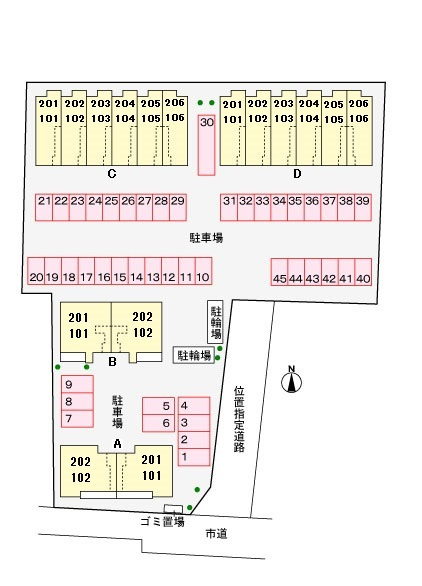 サンヴェール茂原Cの区画図