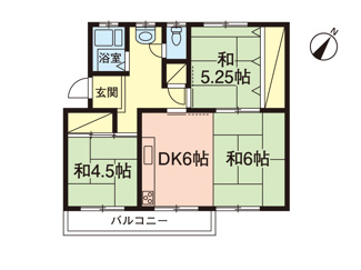 【間取り】 | 高塚団地2街区1号棟 2F | 3DKのお部屋です