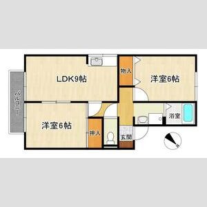 神戸市須磨区白川台５丁目のハイツの間取り