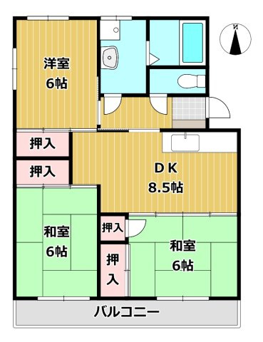 いわとハイツの間取り