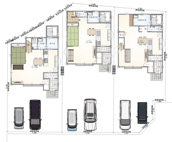 薊野東町　4号地　新築戸建　（全3区画）の区画図|４号棟
