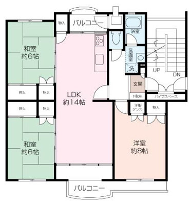 西武郊外マンションマボリシーハイツ12号棟4階の画像
