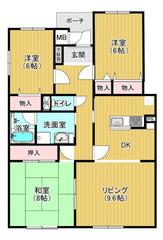八戸市長根１丁目のアパートの間取り