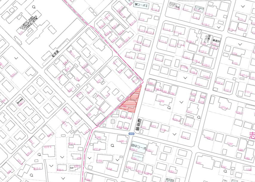 都城市志比田町の売地の土地図
