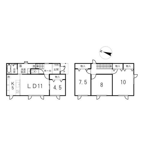 【間取り】 | 北見市西三輪３丁目７３４番２２　未入居戸建　　　