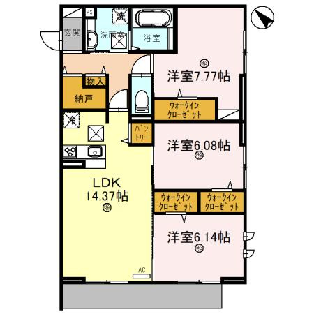 グランセレーナオオクボの間取り