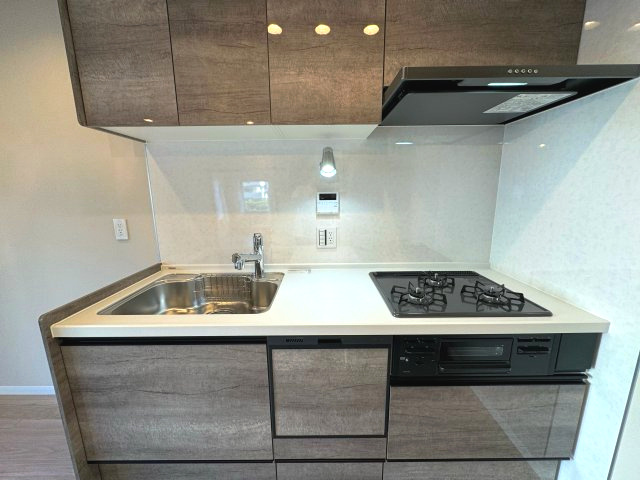 パーク・ハイム府中のキッチン|クリナップシステムキッチン(人工大理石・食洗器・浄水器一体型シングル水栓付)