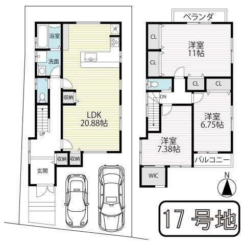 全２４区画新築分譲■リビング広々２０帖の３ＬＤＫ■駐車２台可■伏見区久我御旅町３１期