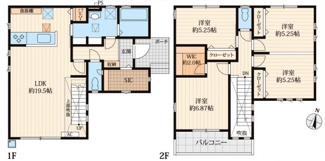 【間取り】 | 川越市安比奈新田　新築分譲　「笠幡駅」徒歩21分　敷地34坪　【霞ヶ関小学区】