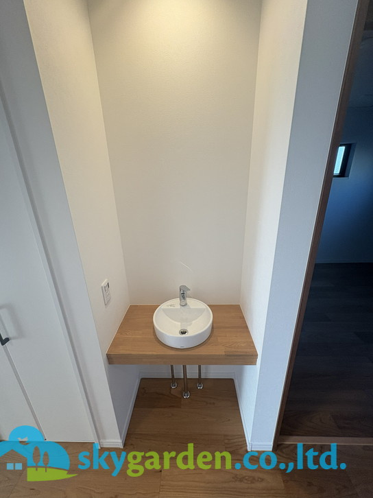 茅ヶ崎市萩園　新築戸建　全8棟3号棟の洗面所|手洗い場