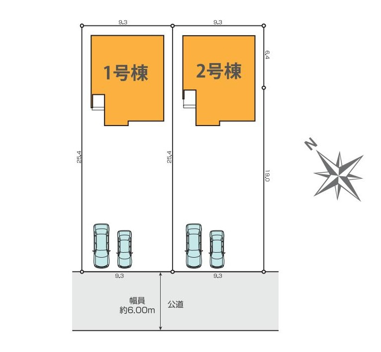 ひたちなか市武田1期　新築戸建　2号棟の区画図