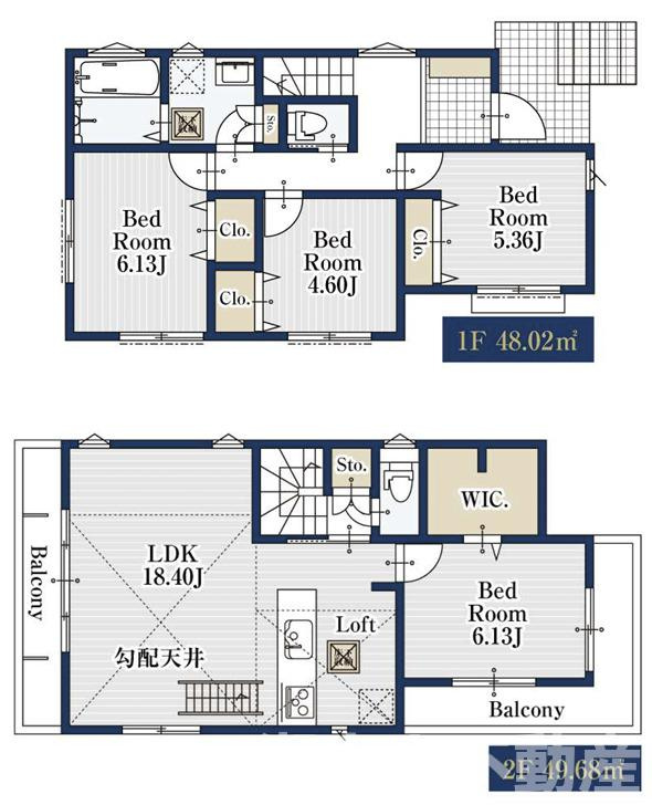 鎌倉市腰越１丁目１７－１１新築戸建の間取り
