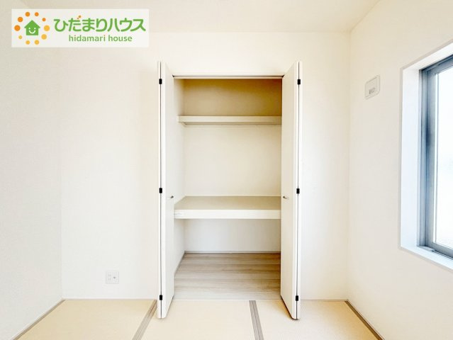 いわき市内郷高坂町2丁目第2　新築戸建　1号棟の収納|"和室にも大容量のクローゼット完備！
お布団やお子様のおもちゃなどがスッキリ収納できますね(^^♪"