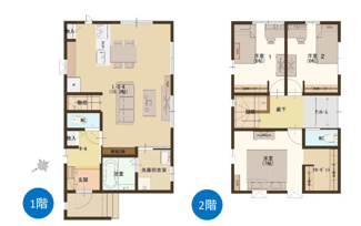 【間取り】 | 新築　燕市吉田春日町　2号 | 3LDKの間取り、駐車スペース2台可能