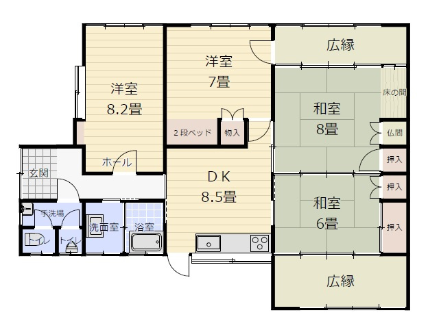 東観音町中古住宅の間取り
