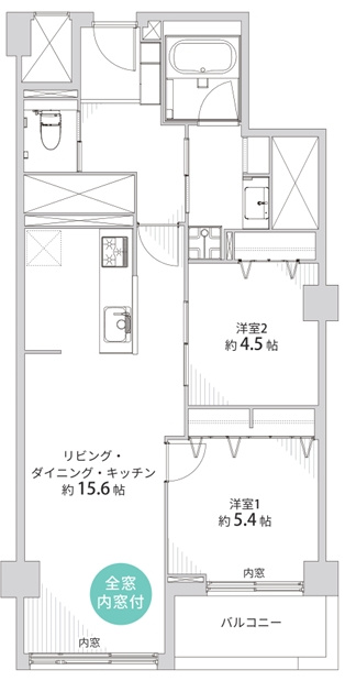 河原町スカイマンションの間取り|同棲・二人暮らしにオススメな2LDK♪
