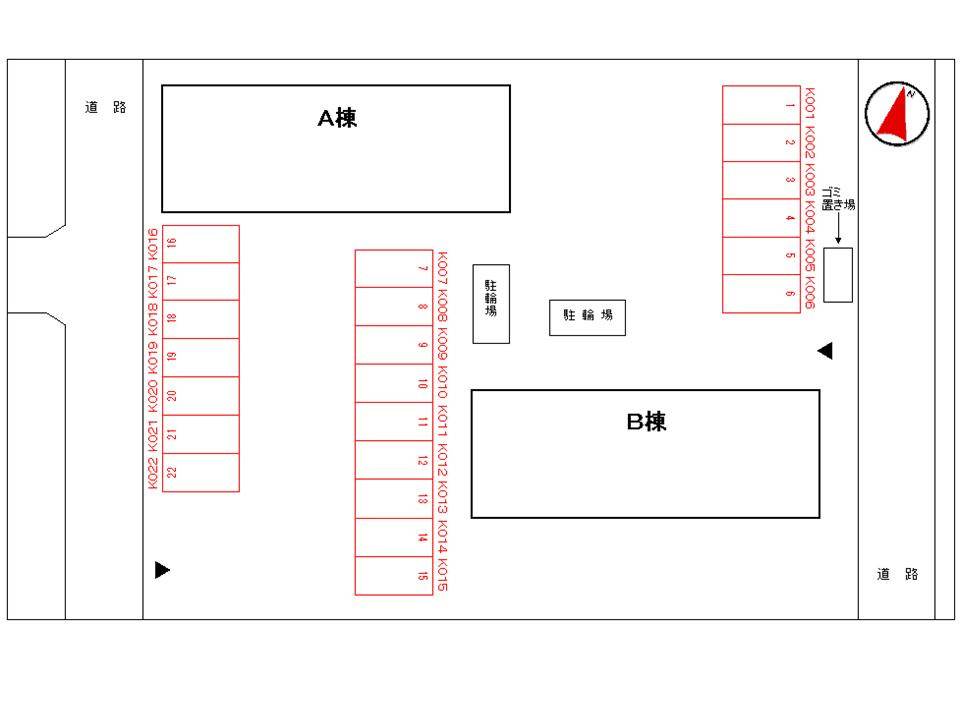 フローレンスつくばＢの駐車場|駐車場