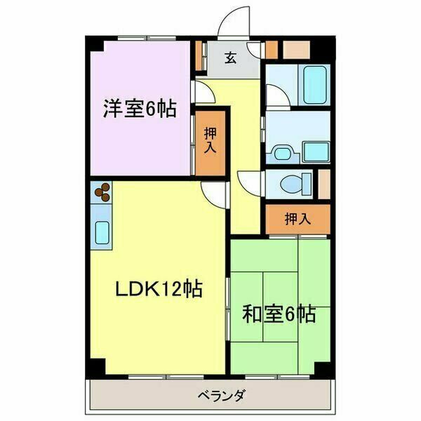 グランメール竹内の間取り|反転間取りです。