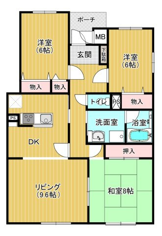 八戸市長根１丁目のアパートの間取り