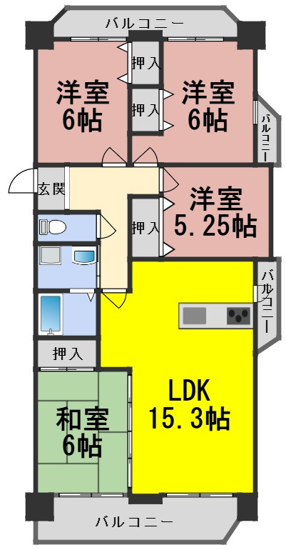 ６５５６４　テラスノバ穂積の間取り