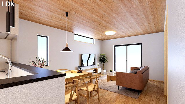 あきる野市野辺全1棟　新築戸建の完成予想図|床暖房、食洗器、電動シャッター、宅配ボックス、浴室乾燥など設備が充実した４LDKの建物です！