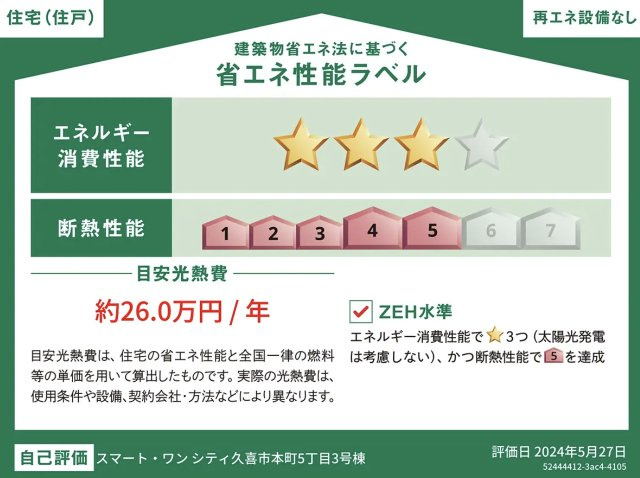 【省エネ性能ラベル】 | 久喜市本町5丁目　スマート・ワン・シティ　新築戸建　全2棟　3号棟