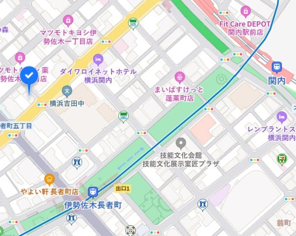 ユーフォリア関内の地図