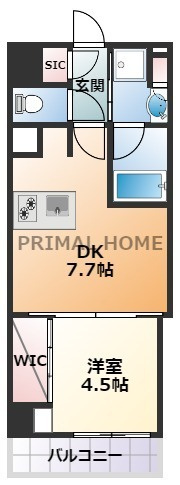 【間取り】 | ザ・パークハビオ横浜東神奈川 | １DKとなっております。