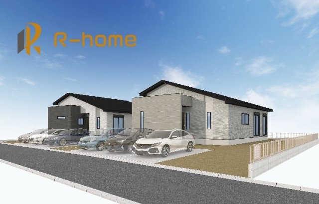 つくば市小茎1期　新築戸建て　2号棟の外観パース|2025年10月完成予定！近隣の同仕様完成物件をご見学いただけます♪