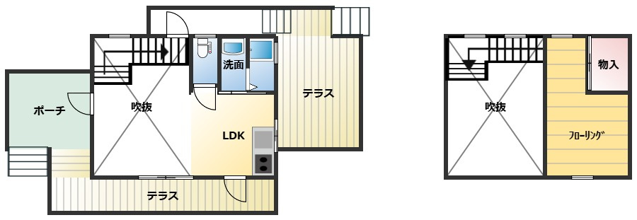 宍粟市一宮町東河内　中古戸建（別荘）の間取り