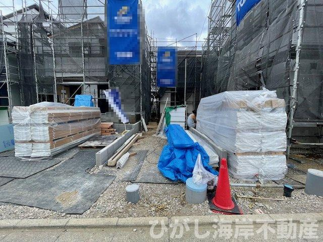 平塚市入野　新築戸建　全６棟の駐車場|6月13日撮影　工事中　駐車スペース