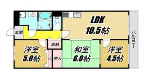 芦屋三木マンションの間取り