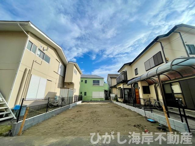 藤沢市辻堂新町3丁目　新築戸建　の外観|6月23日撮影　建築前　現地外観