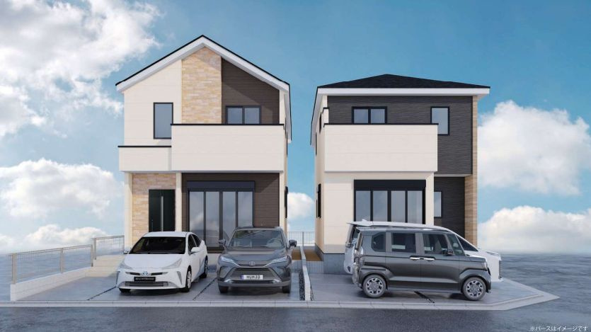 藤沢市高倉新築戸建て　2期1号棟の外観パース|外観イメージ「藤沢市高倉新築戸建て」