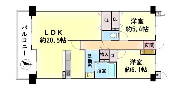 【間取り】 | エバーランドシティ新泉北８番館　中古マンション