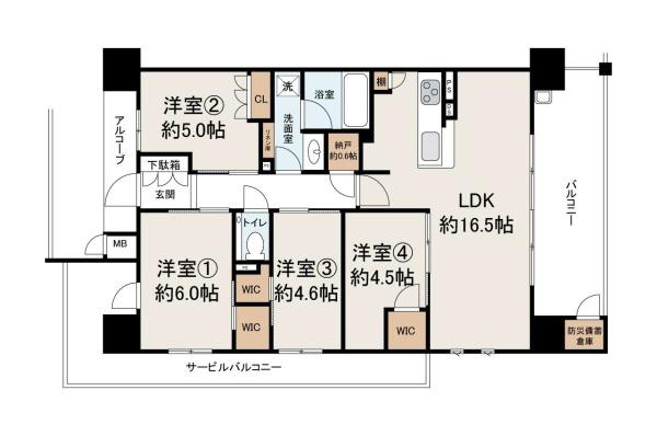 シャルマンフジ和歌山市駅レジタージュの間取り