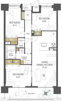 【間取り】 |  【ハイブランドリノベ】ローレルコート古江 | ※
間取図では分からない広さや明るさ，
資料には記載されていない情報があります。
ぜひ、現地を見られる事をお勧めいたします！