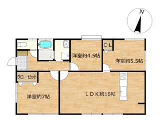 【間取り】 | 【リフォーム住宅】中古一戸建　里庄町新庄A　3LDK | 3LDKの間取りとなっております。