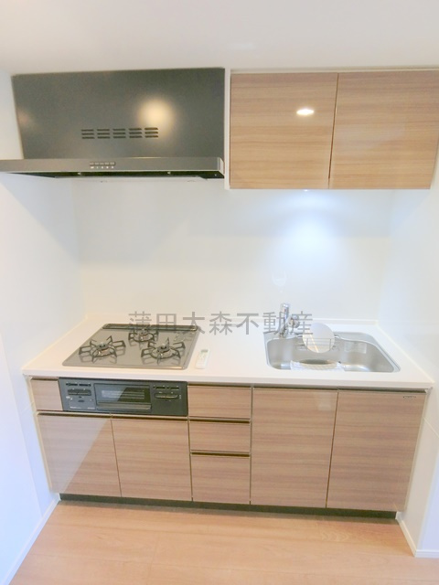 アーバンパーク蒲田南Iの洗面所|独立洗面台　棚付きの洗濯機置き場